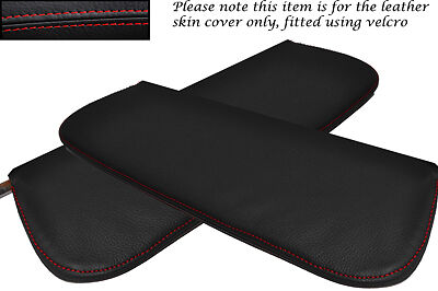 RED STITCH FITS VW TYPE 2 T2 CAMPERVAN 68-79 2X SUN VISORS LEATHER COVERS ONLY