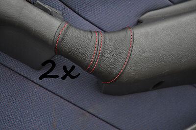 red stitching FITS FIAT MAREA 96-2002 2 X LEATHER DOOR HANDLE COVERS CUSTOM NEW