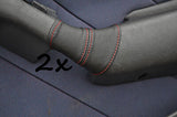 red stitching FITS FIAT MAREA 96-2002 2 X LEATHER DOOR HANDLE COVERS CUSTOM NEW