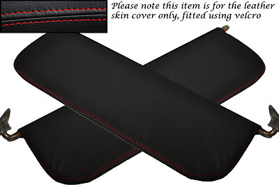 RED STITCHING FITS RILEY WOLSELEY 1500 2X SUN VISORS LEATHER COVERS ONLY
