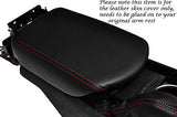 RED STITCHING FITS NISSAN GT-R R35 2009-2013 LEATHER ARMREST COVER ONLY