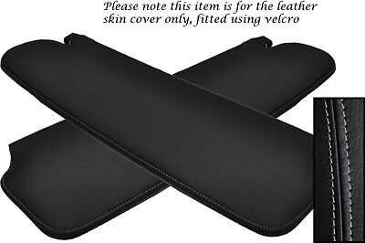 GREY STITCH FITS PORSCHE 944 968 CABRIO CONVERTIBLE 2X SUN VISORS LEATHER COVERS