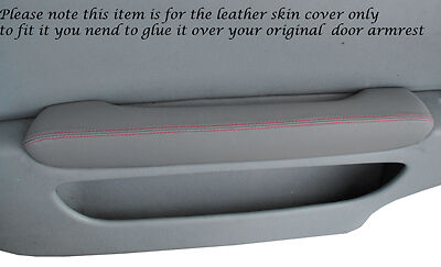 RED STITCH FITS LEXUS SOARER 1990-2000 2X DOOR PAD ARMREST GREY LEATHER COVERS