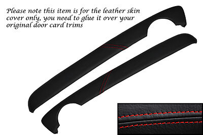 RED STITCH FITS MG MG TF MK2 2001-2006 2X TOP DOOR CARD TRIM LEATHER COVERS ONLY