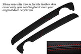 RED STITCH FITS MG MG TF MK2 2001-2006 2X TOP DOOR CARD TRIM LEATHER COVERS ONLY