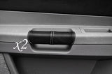 WHITE STITCH FITS CHRYSLER 300C CRD 06-11 2X FRONT DOOR HANDLE BLACK LTHR COVERS