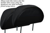 BLACK STITCH FITS ROVER 200 95-99 2X FRONT HEADRESTS LEATHER COVERS ONLY