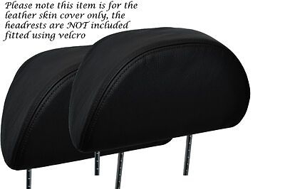 BLACK STITCH FITS  ROVER 25 & MG ZR 99-05 2X FRONT HEADRESTS LEATHER COVERS ONLY
