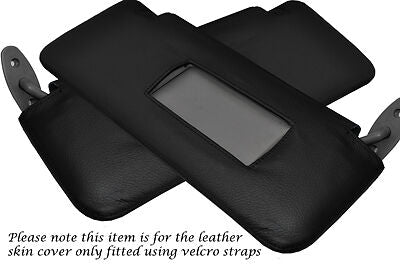 BLACK STITCHING FITS BMW 5 SERIES E34 1984-1997 2X SUN VISORS LEATHER COVERS