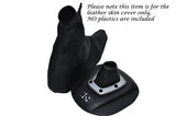 GREY STITCHING FITS ALFA ROMEO 147 SELESPEED SET OF GAITERS BLACK LEATHER