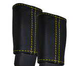 YELLOW STITCHING FITS VAUXHALL OPEL ZAFIRA B 05-11 2X FRONT SEAT BELT COVERS