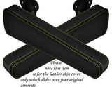 YELLOW STITCHING FITS DAF CF 2X DRIVER SEAT ARMREST LEATHER COVERS ONLY