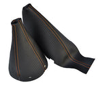 ORANGE STITCH FITS BMW MINI COOPER S ONE 01-2011 GEAR HANDBRAKE CARBON VINYL