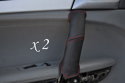 RED STITCHING FITS PORSCHE CAYENNE 2002-2010 2X REAR DOOR HANDLE LEATHER COVERS