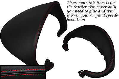 RED STITCH FITS AUDI TT MK2 06-13 SPEEDO GAUGE HOOD LEATHER COVER ONLY