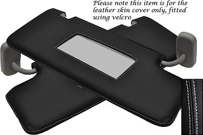 WHITE STITCH FITS LAND ROVER DISCOVERY 3 04-09 2X SUN VISORS LEATHER COVERS ONLY