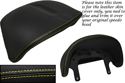 YELLOW STITCH FITS LOTUS ELISE EXIGE S1 96-01 SPEEDO GAUGE HOOD LEATHER COVER