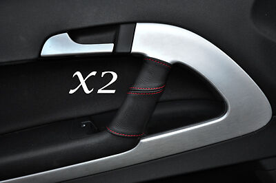 RED STITCH FITS AUDI A3 09+ CONVERTIBLE CABRIO 2X DOOR HANDLE LEATHER COVERS