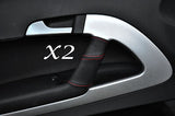 RED STITCH FITS AUDI A3 09+ CONVERTIBLE CABRIO 2X DOOR HANDLE LEATHER COVERS