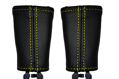 YELLOW STITCHING FITS VOLVO S60 S80 00-07 2X SEAT BELT STALK LEATHER COVERS ONLY