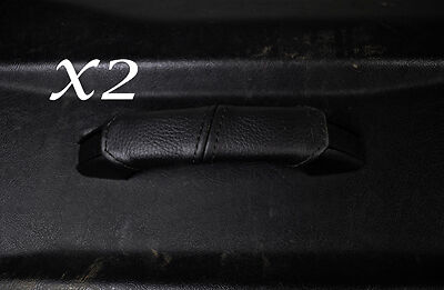 BLACK STITCH FITS LAND ROVER DEFENDER 90 110 2X DOOR HANDLE LEATHER COVERS