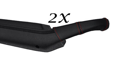 RED STITCH FITS CORVETTE 78-82 2X DOOR PANEL HANDLES LEATHER COVERS CUSTOM NEW