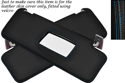 BLUE STITCH FITS MERCEDES E CLASS W124 83-95 2X SUN VISORS LEATHER COVERS ONLY