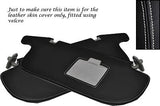 WHITE STITCH FITS MITSUBISHI L200 WARRIOR K74 98-06 2X SUN VISORS LEATHER COVERS
