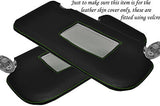 GREEN STITCH FITS FORD FIESTA MK6 MK7 FUSION 02-08 2X SUN VISORS LEATHER COVERS
