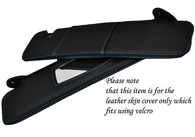 BLUE STITCH FITS FIAT COUPE 1993-2000 2X SUN VISORS LEATHER COVERS ONLY