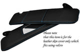 BLUE STITCH FITS FIAT COUPE 1993-2000 2X SUN VISORS LEATHER COVERS ONLY
