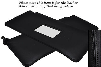 BLACK STITCHING FITS  ALFA ROMEO 75 1985-1992 2X SUN VISORS LEATHER COVER ONLY
