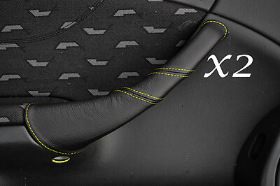 YELLOW STITCH FITS MERCEDES C CLASS W203 COUPE 01-07 2X DOOR HANDLE COVERS