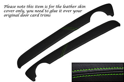 GREEN STITCH FITS MG MG TF MK2 2001-2006 2X TOP DOOR CARD TRIM LEATHER COVERS