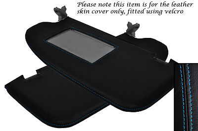 BLUE STITCHING FITS FORD FOCUS MK3 2004-2011 2X SUN VISORS LEATHER COVERS ONLY