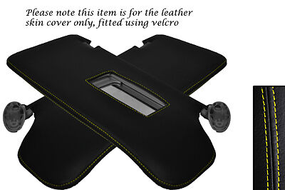 YELLOW STITCHING FITS FORD FOCUS MK1 MK2 98-04 2X SUN VISORS LEATHER COVER ONLY