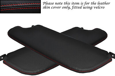 RED STITCHING FITS ALFA ROMEO SPIDER 105 66-77 2X SUN VISORS LEATHER COVER ONLY