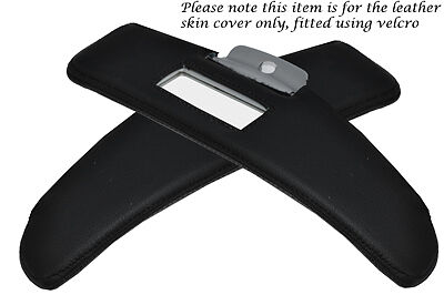 BLACK STITCHING FITS SMART ROADSTER 03-05 2X SUN VISORS LEATHER COVERS ONLY