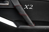 RED STITCHING FITS MAZDA 3 2009-2013 2X FRONT DOOR HANDLE LEATHER COVERS ONLY