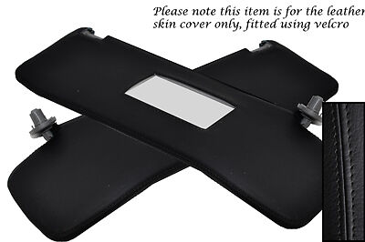 BLACK STITCH FITS ALFA ROMEO 145 146 1994-2001 2 2X SUN VISORS LEATHER COVER