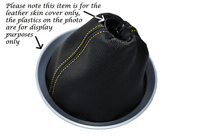 YELLOW STITCHING FITS NISSAN 350Z FAIRLADY 03-09 NAPPA LEATHER GEAR GAITER ONLY