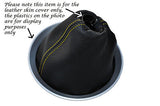 YELLOW STITCHING FITS NISSAN 350Z FAIRLADY 03-09 NAPPA LEATHER GEAR GAITER ONLY