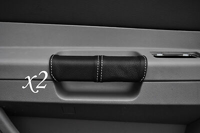 WHITE STITCH FITS CHRYSLER 300C CRD 2006-2011 2X REAR DOOR HANDLE BLACK COVERS