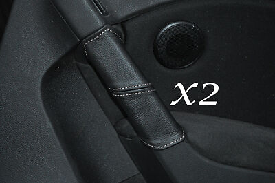 WHITE STITCH FITS VW GOLF MK6 6 VI 2008-2013 2X REAR DOOR HANDLE LEATHER COVERS