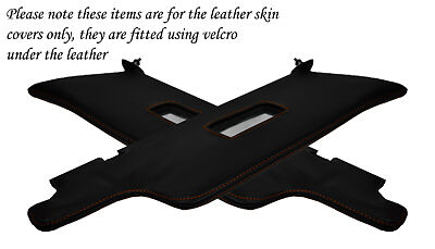 ORANGE STITCH FITS PORSCHE 924 944 968 75-95 2X SUN VISORS LEATHER COVERS ONLY