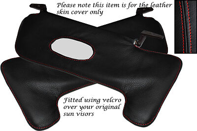 RED STITCHING FITS FIAT X1/9 X19  2X SUN VISORS LEATHER COVERS ONLY CUSTOM NEW