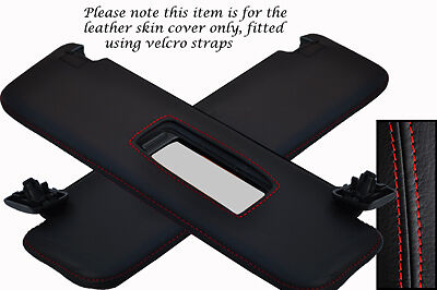 RED STITCHING FITS VAUXHALL OPEL TIGRA 04-09 2X SUN VISORS LEATHER COVERS ONLY