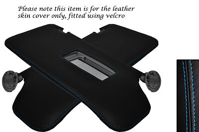 BLUE STITCHING FITS FORD FOCUS MK1 MK2 98-04 2X SUN VISORS LEATHER COVER ONLY