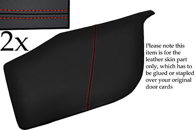 RED STITCHING FITS SCANIA 4 SERIES 2 X DOOR CARD TRIM LEATHER COVERS ONLY