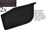 RED STITCHING FITS SCANIA 4 SERIES 2 X DOOR CARD TRIM LEATHER COVERS ONLY